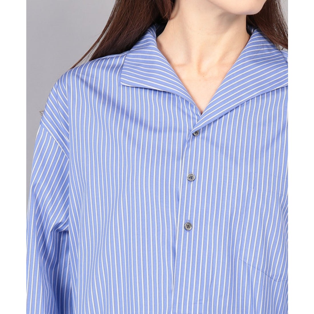 ティッカ TICCA オープンカラーシャツワンピース （black stripe） -靴