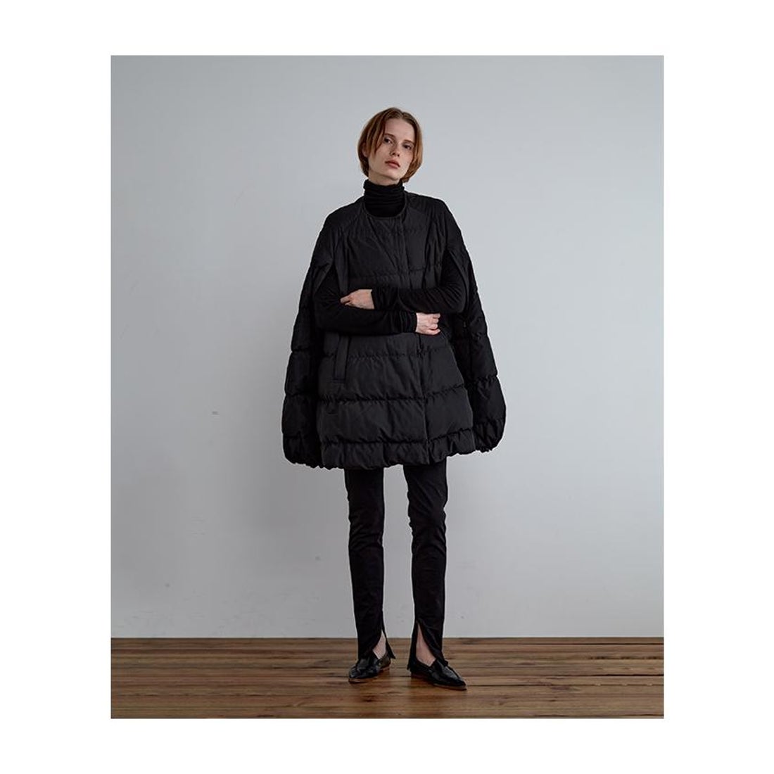 ル フィル LE PHIL パッフィーダウンケープ （ブラック
