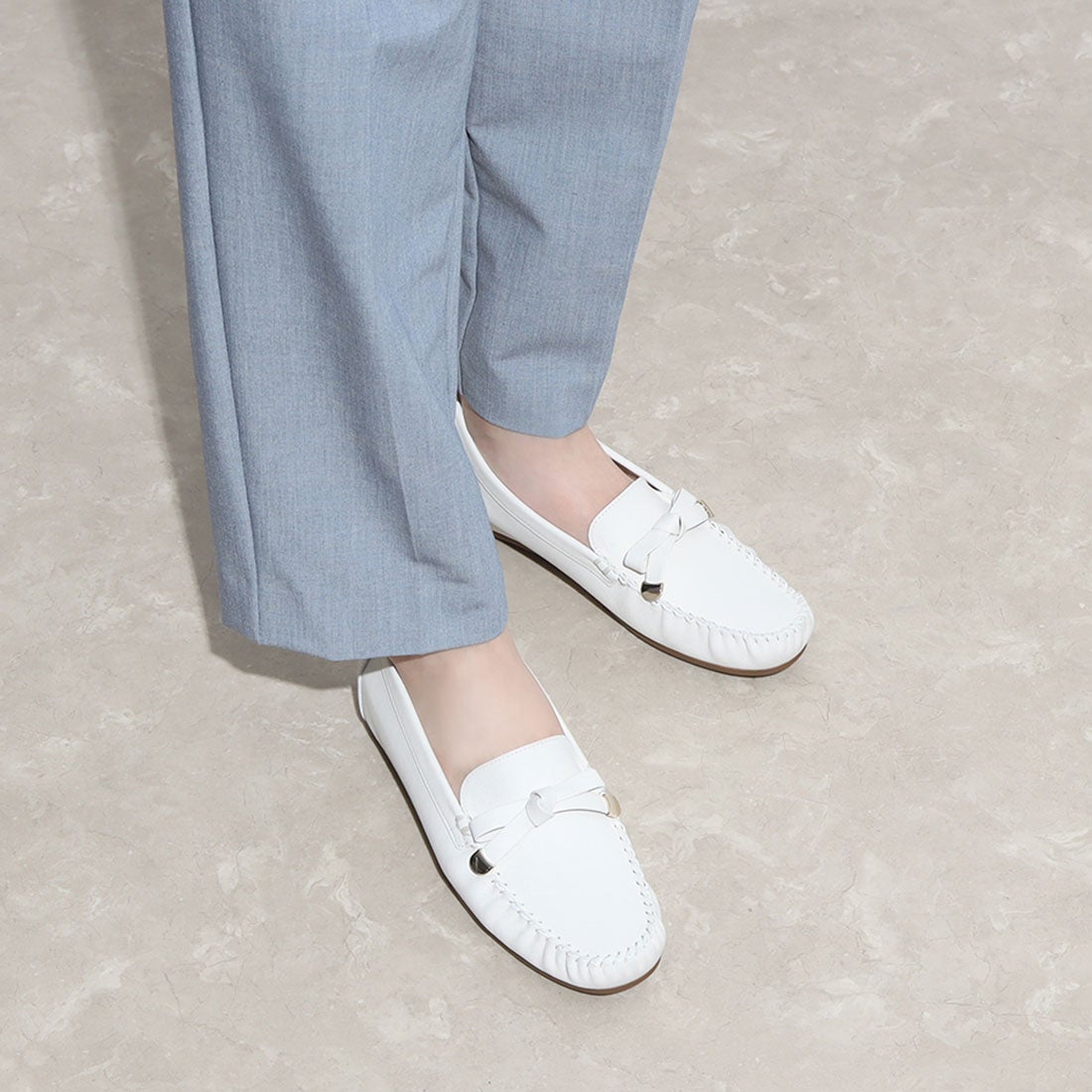 アンミヌ unminou × オッフェン コラボシューズストライプリボン