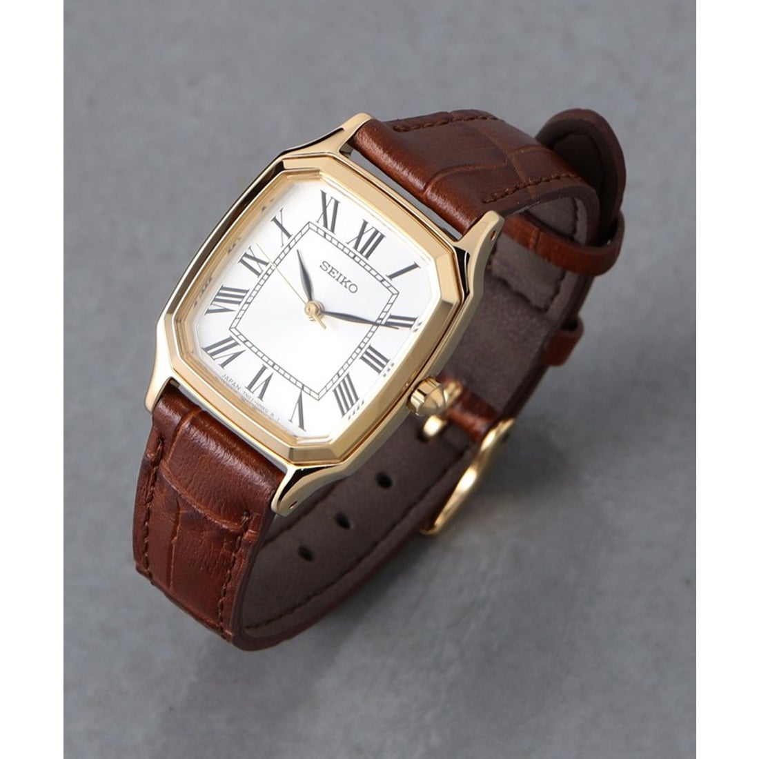 UNITED ARROWS 【別注】＜SEIKO＞スクエア レザー 腕時計 （NAVY