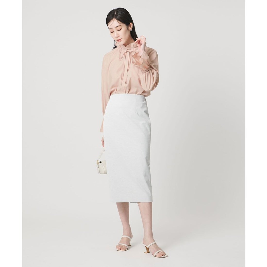 UNITED ARROWS フリルカラー フレアスリーブ ブラウス （OFF WHITE