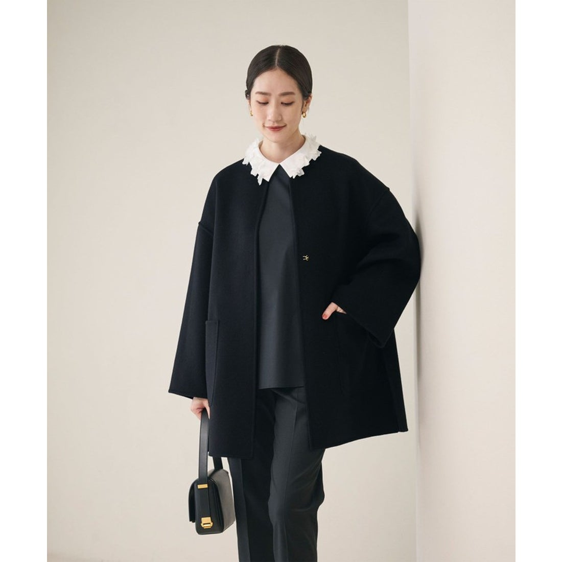 UNITED ARROWS バイカラー リバー ミドルコート （COBALT