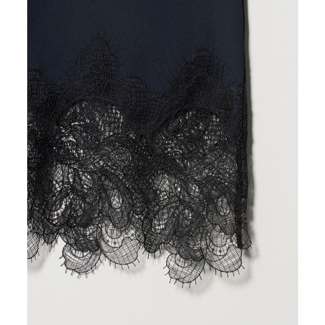 UNITED ARROWS バックサテン レースコンビ ブラウス ‐ウォッシャブル