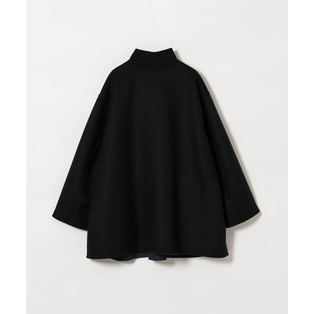 UNITED ARROWS バイカラー リバー Aライン コート （NAVY