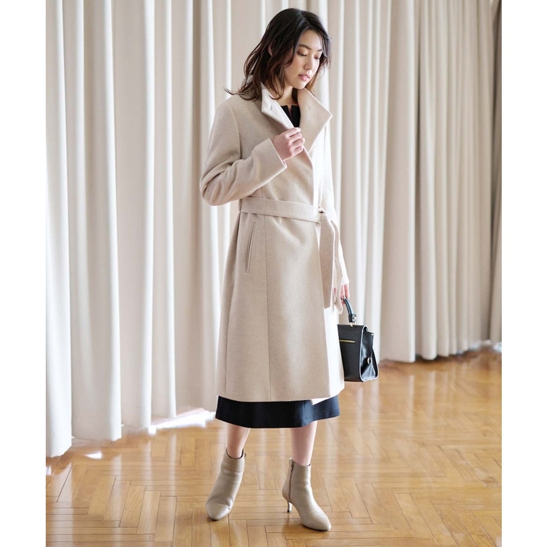 アンタイトル UNTITLED 【日本製／2WAY衿】スタンドカラー ロング