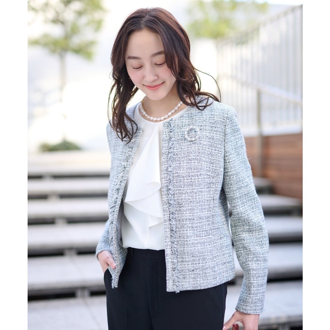 アンタイトル UNTITLED 【セレモニースーツ】ラメツイード ノーカラー