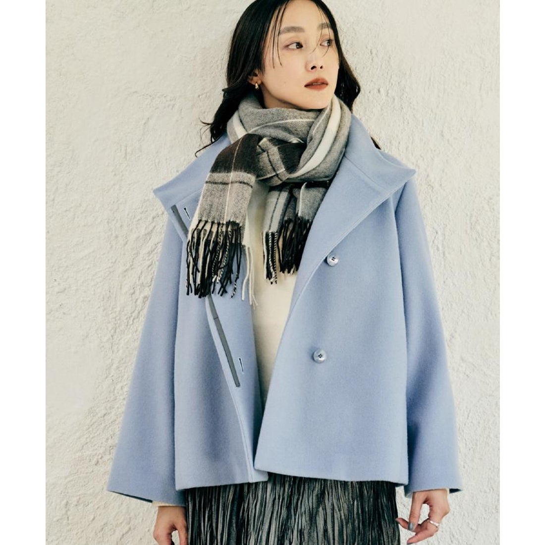 アンタイトル UNTITLED ウールショートコート （ブルー(091