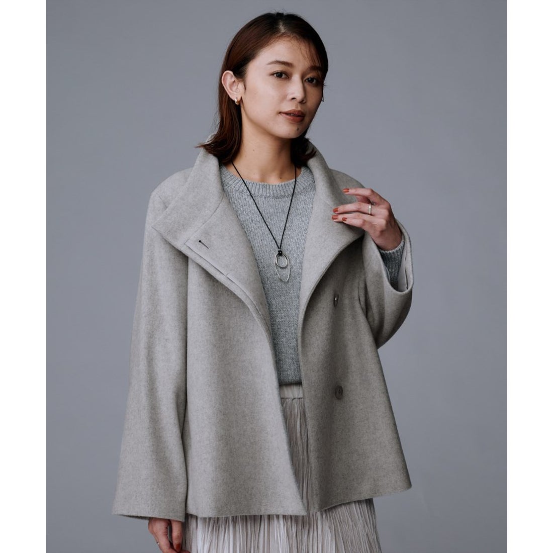 アンタイトル UNTITLED ウールショートコート （ブルー(091