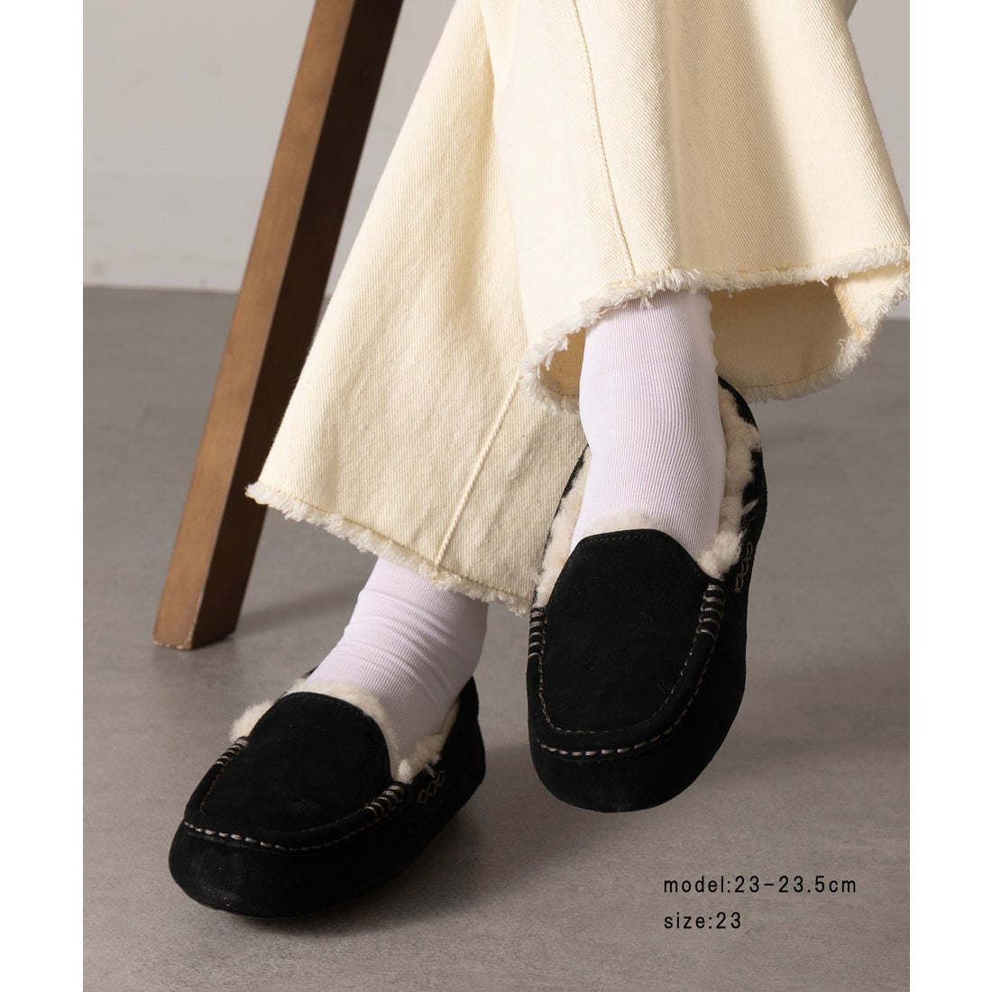 アグ UGG ANSLEY ウールボア スリッポン ローファー モカシン