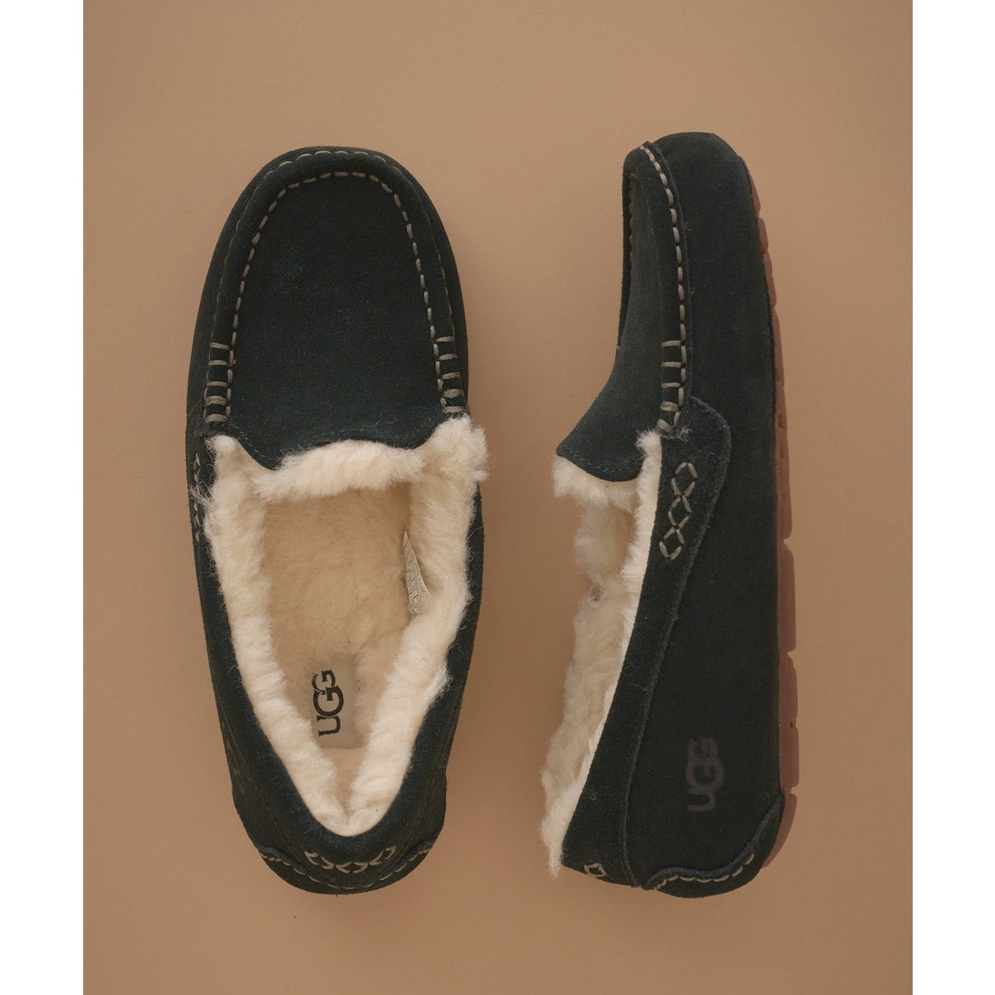 アグ UGG ANSLEY ウールボア スリッポン ローファー モカシン