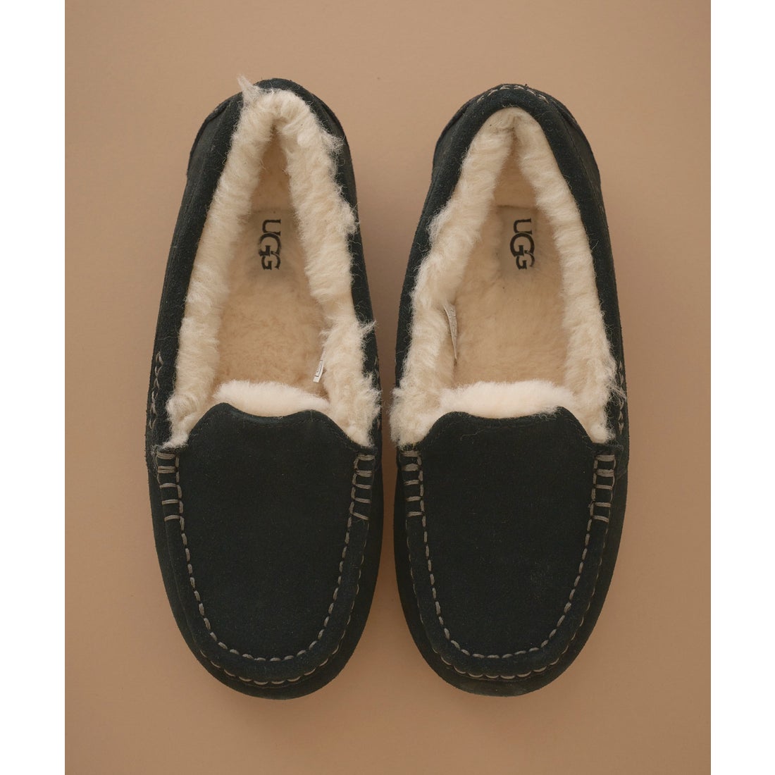 アグ UGG ANSLEY ウールボア スリッポン ローファー モカシン