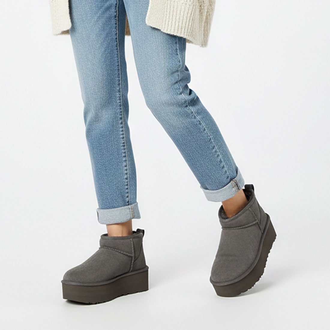 アグ UGG 1135092 CLASSIC ULTRA MINI PLATFORM ブーツ （チャコール