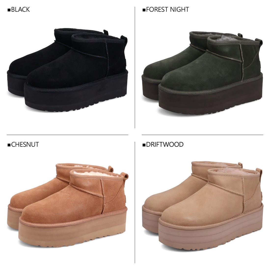アグ UGG プラットフォーム ムートンブーツ クラシック ウルトラ ミニ