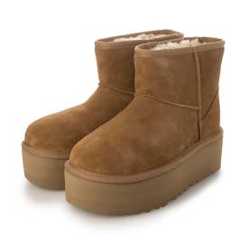 アグ UGG CLASSIC MINI PLATFORM 厚底ムートンブーツ （チェスナット