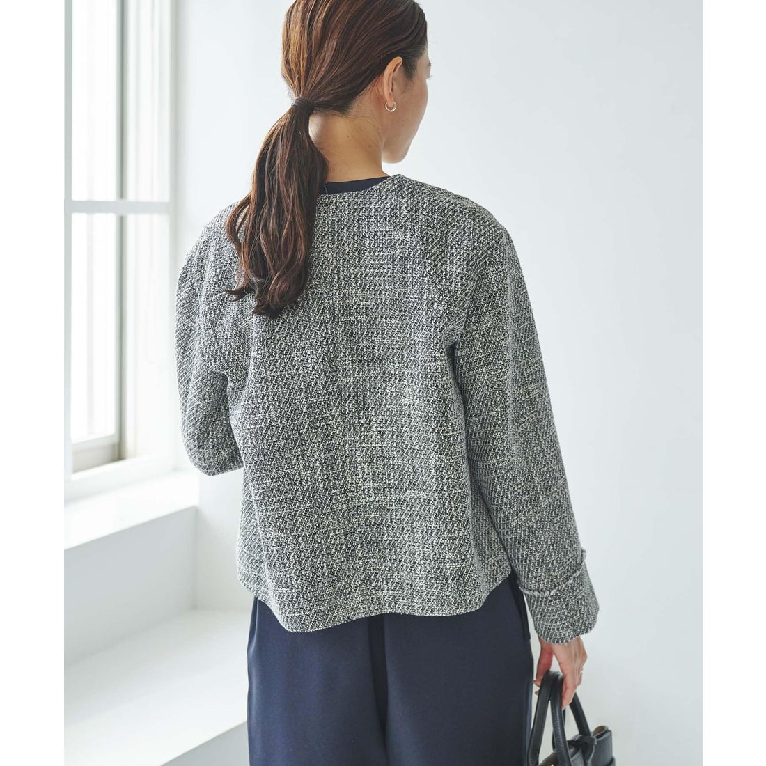 アーバンリサーチ URBAN RESEARCH ノーカラーツイードジャケット