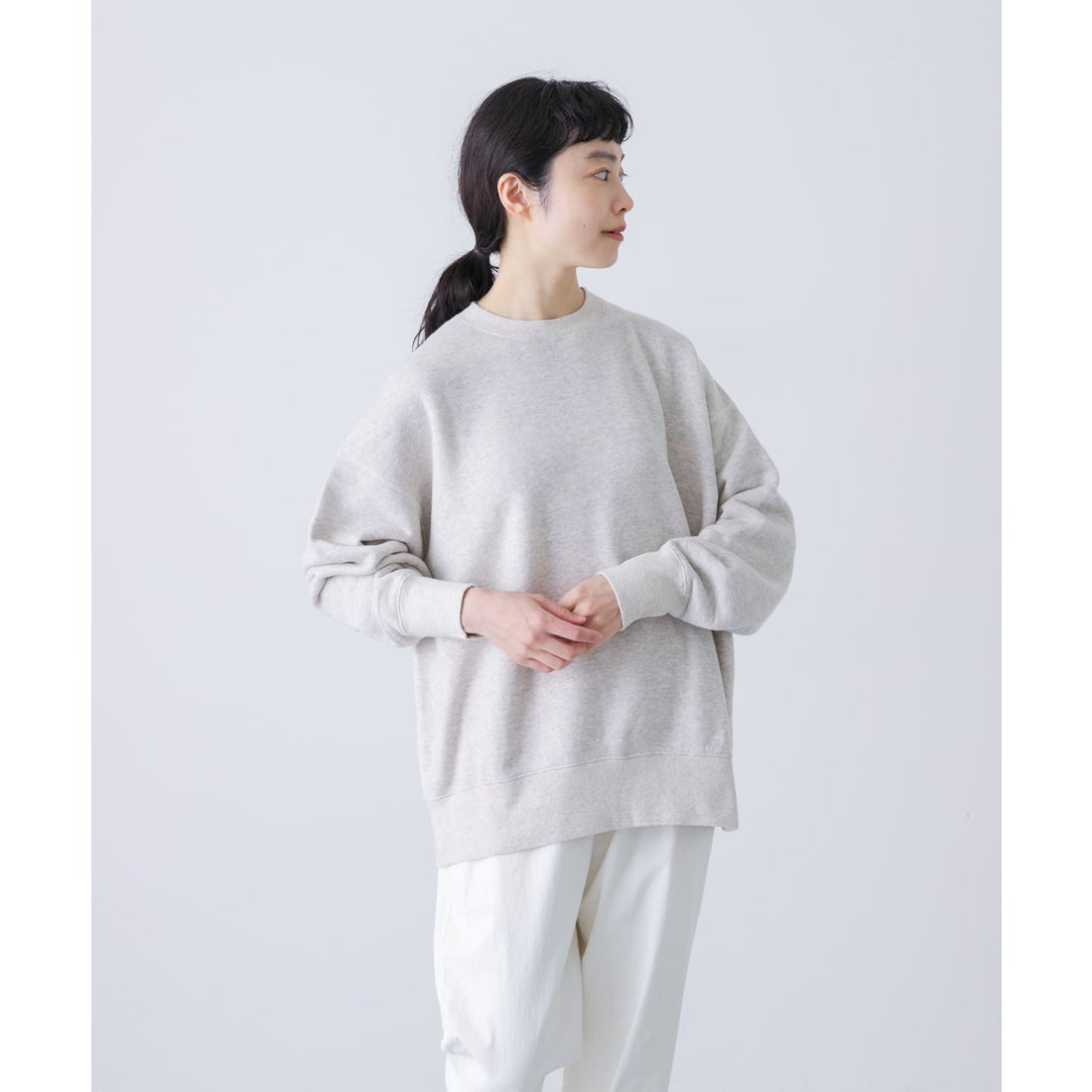 カグレ かぐれ コットンリヨセルスウェットプルオーバー （ネイビー