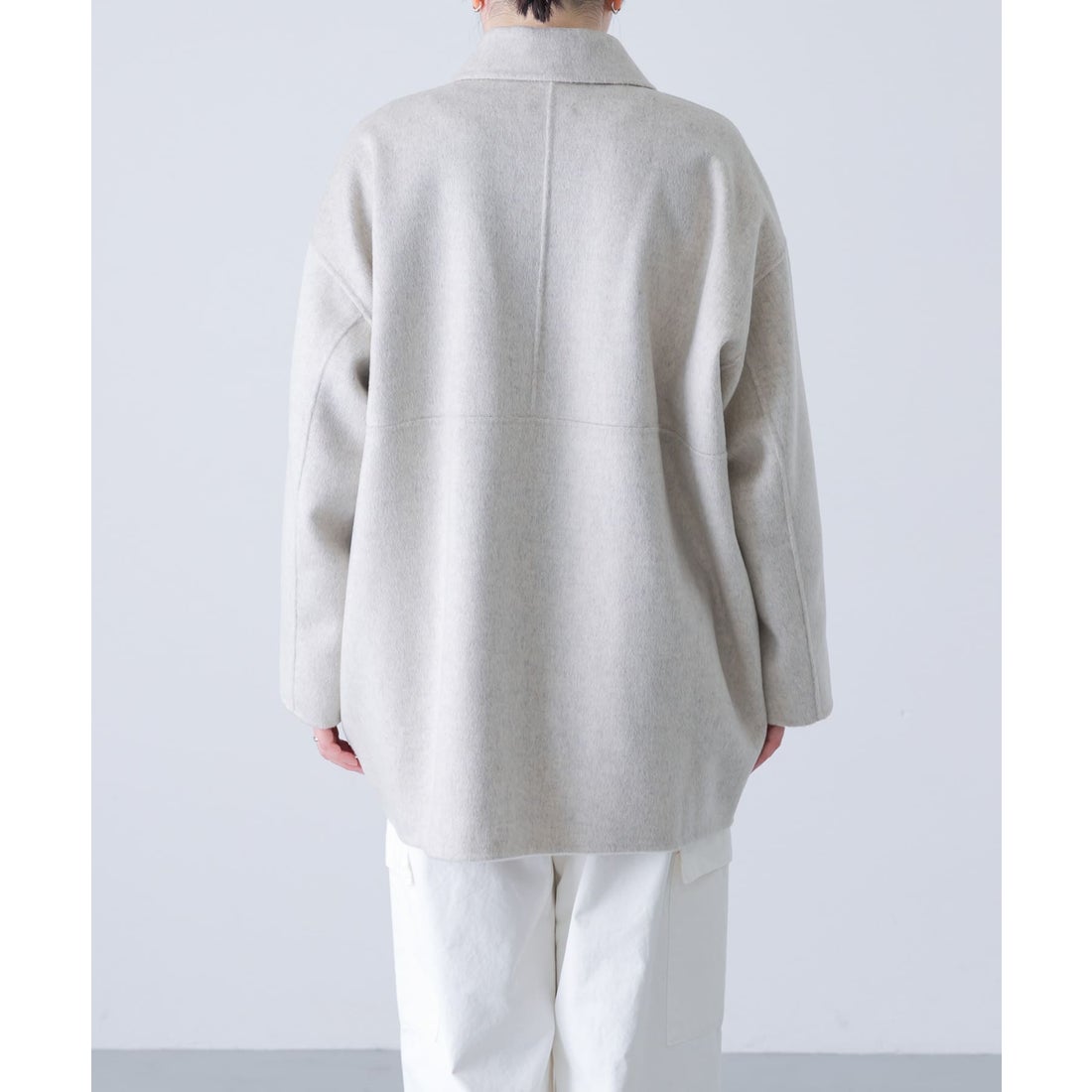 カグレ かぐれ ウールステンカラーショートコート （ブラック