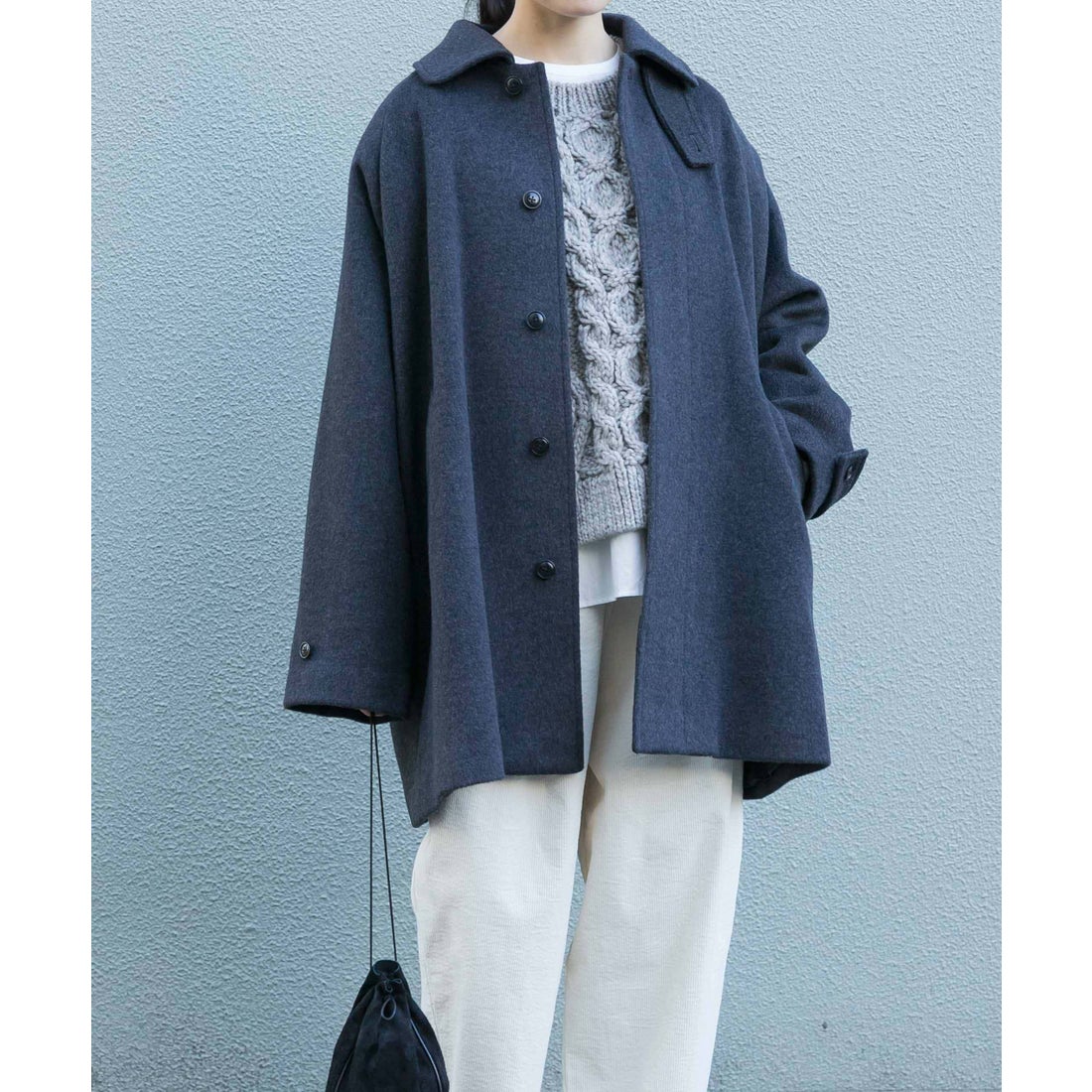 カグレ かぐれ ウールバックタックショートコート （グレー