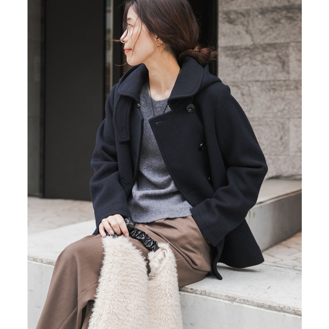 アーバンリサーチ ドアーズ URBAN RESEARCH DOORS ショールカラー2WAY