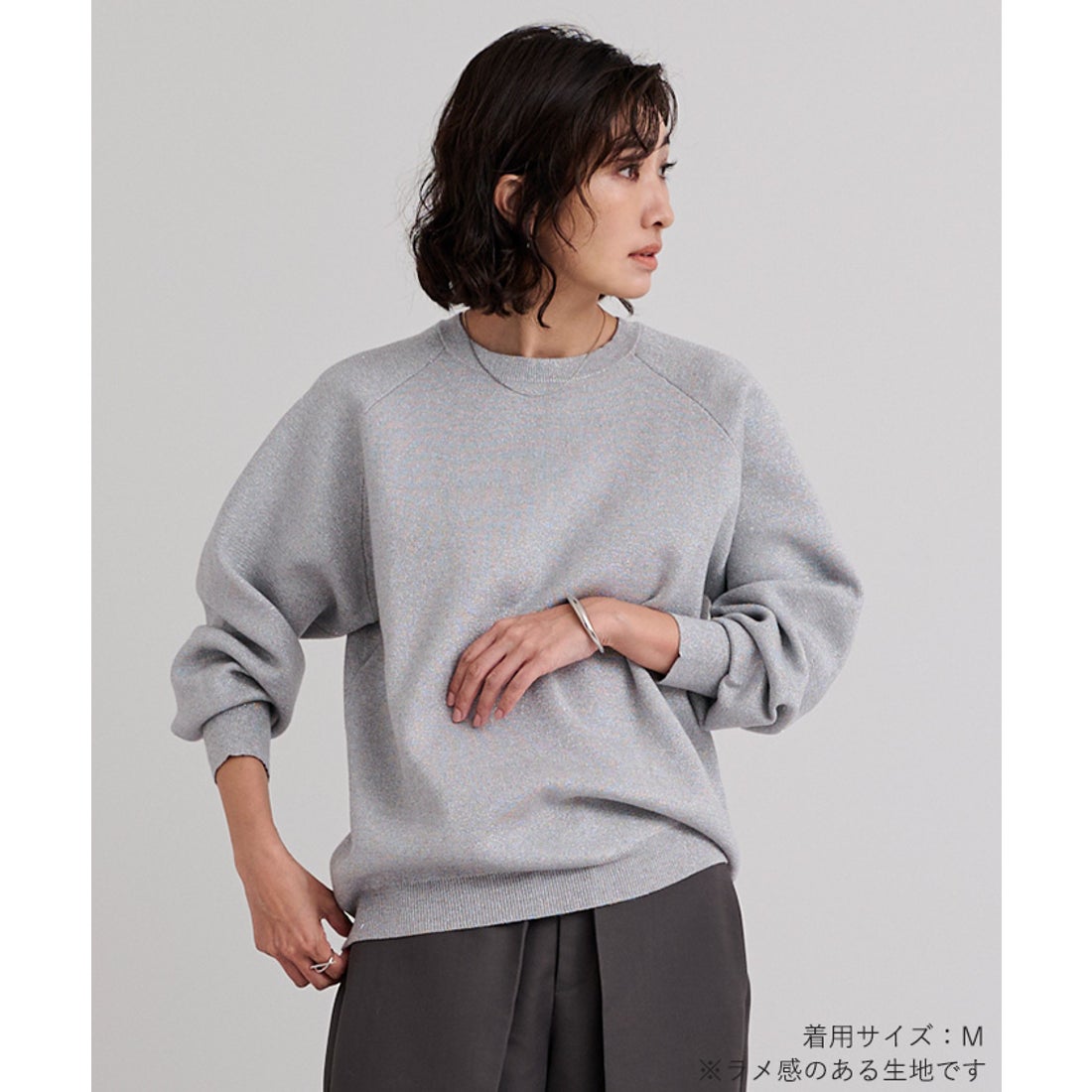 ユアーズ ur's スウェットライクニット （キャメル） - ファッション