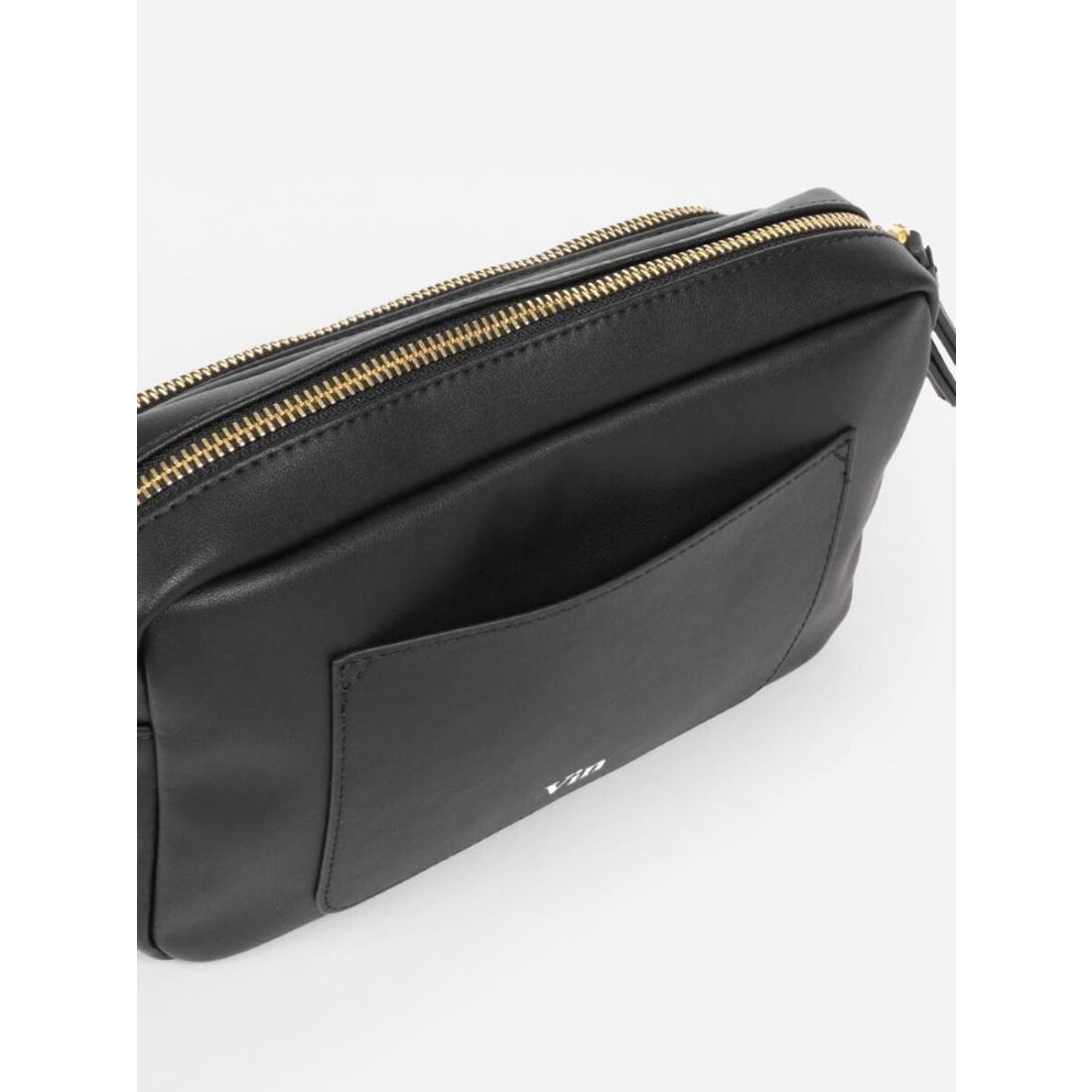 ヴァン Vin メッセージプリントスクエアショルダーバッグ （ブラック