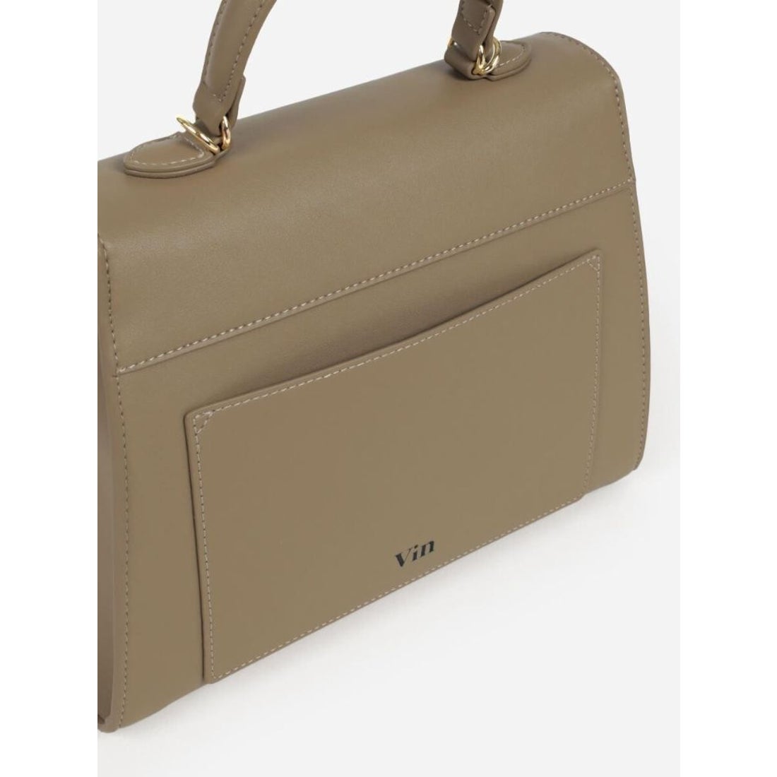 ヴァン Vin メッセージプリント2wayスクエアバッグ （ブラック） -靴