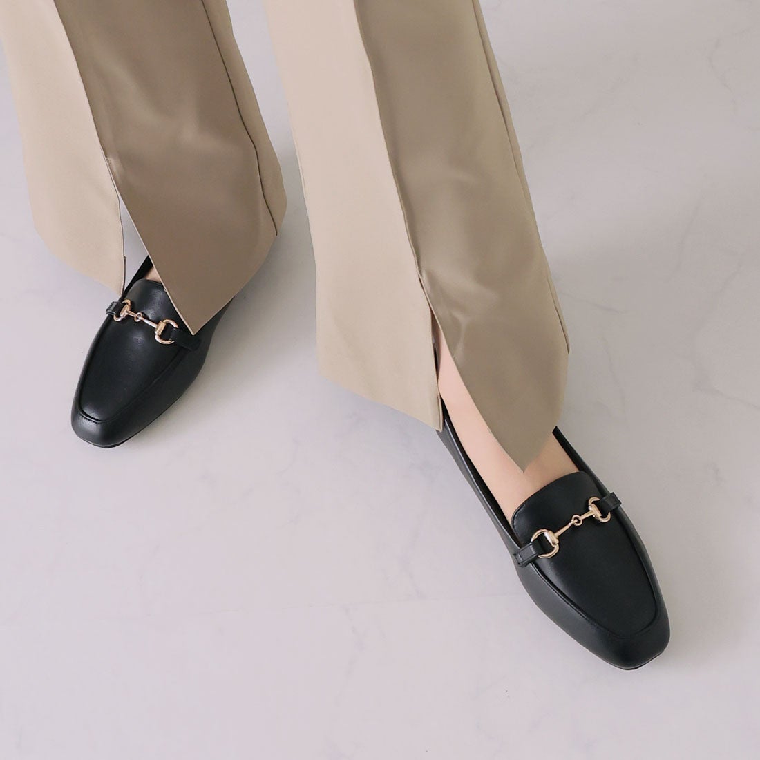 ヴィヴィアン VIVIAN スクエアトゥ2cmヒールビット付き感激ローファー