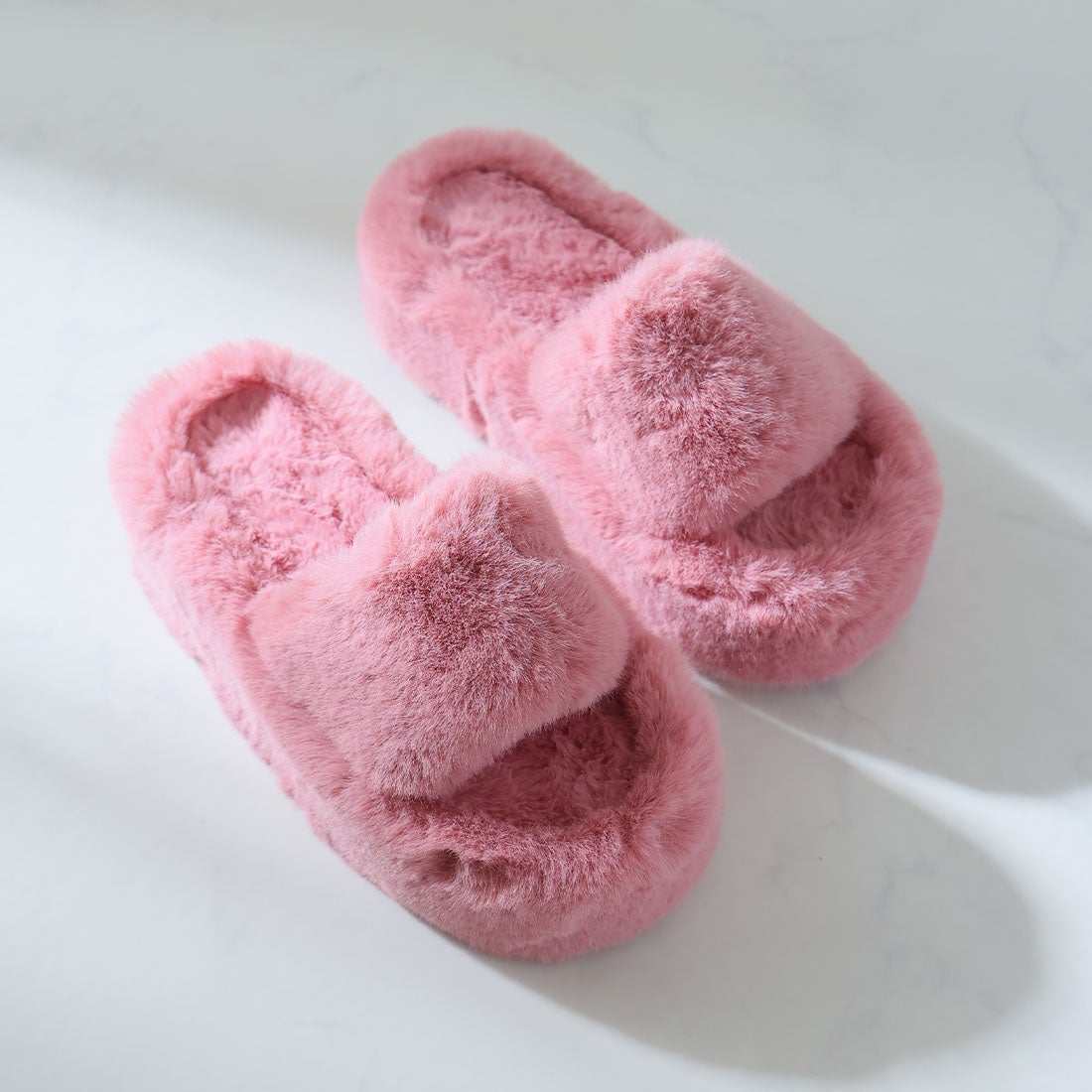 ヴィヴィアン VIVIAN ふわふわファー厚底スリッパサンダル （ピンク