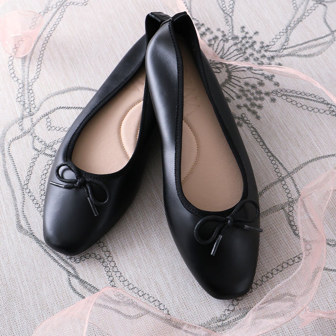 ヴィヴィアン VIVIAN スクエアトゥソフトタッチフラットバレエシューズ