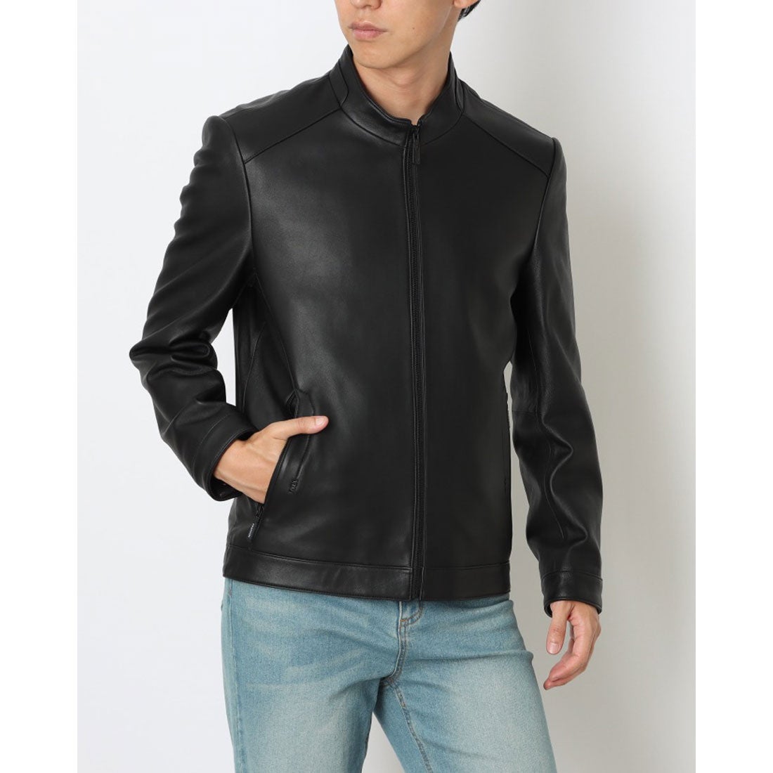 ベスジョーヤ VESGIOIA メンズラムレザージャケット （ブラック