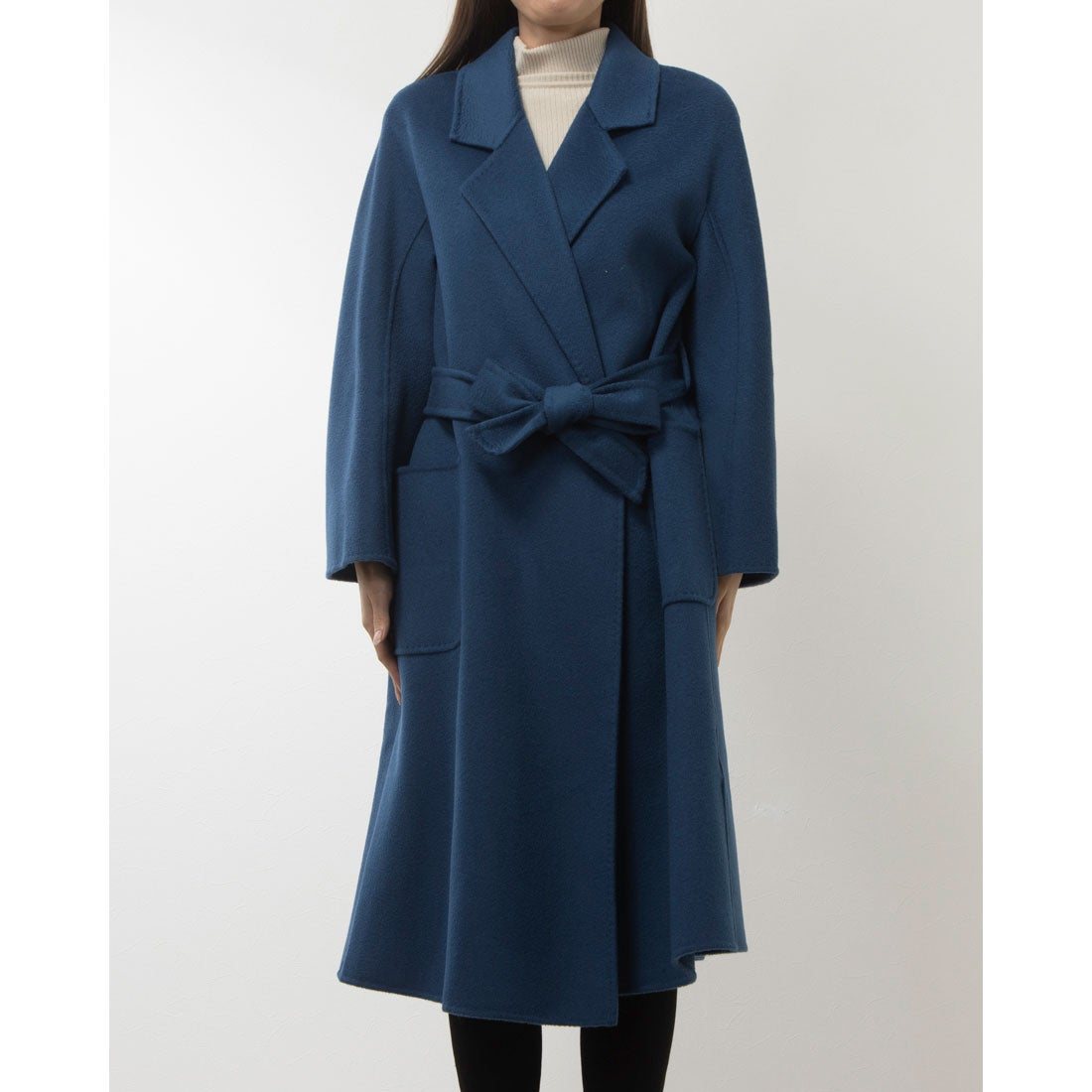 ベスジョーヤ VESGIOIA ウールロングコートテーラード襟 （ネイビー