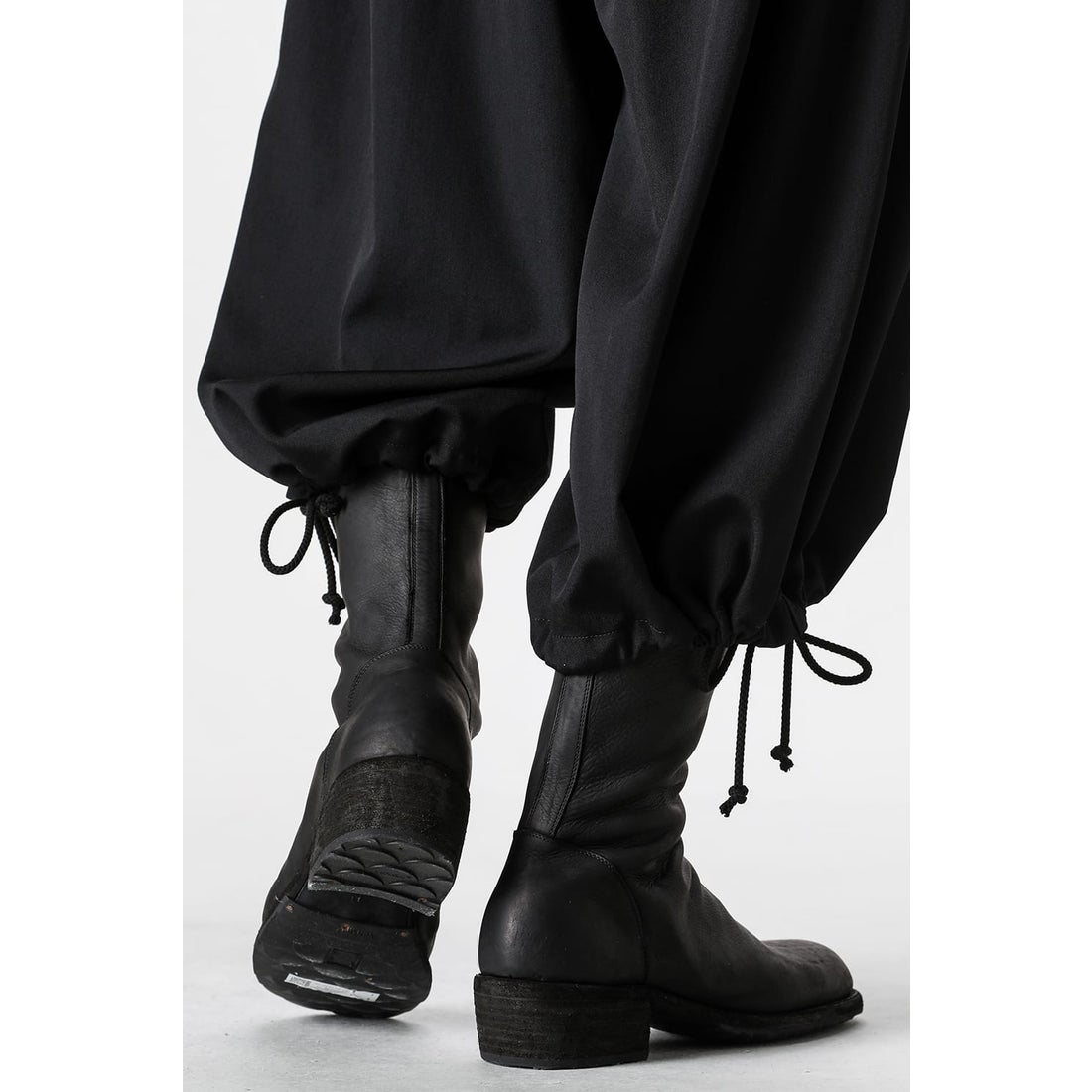Yohji Yamamoto POUR HOMME SIDE ZIP MID BOOTS （Black） - Osaka
