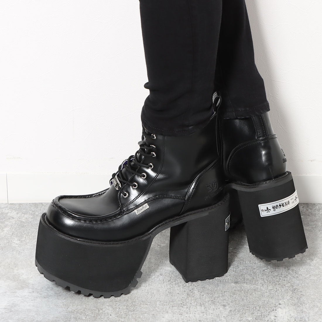 直営SHOP限定】厚底レースアップブーツ （ブラック） -YOSUKE U