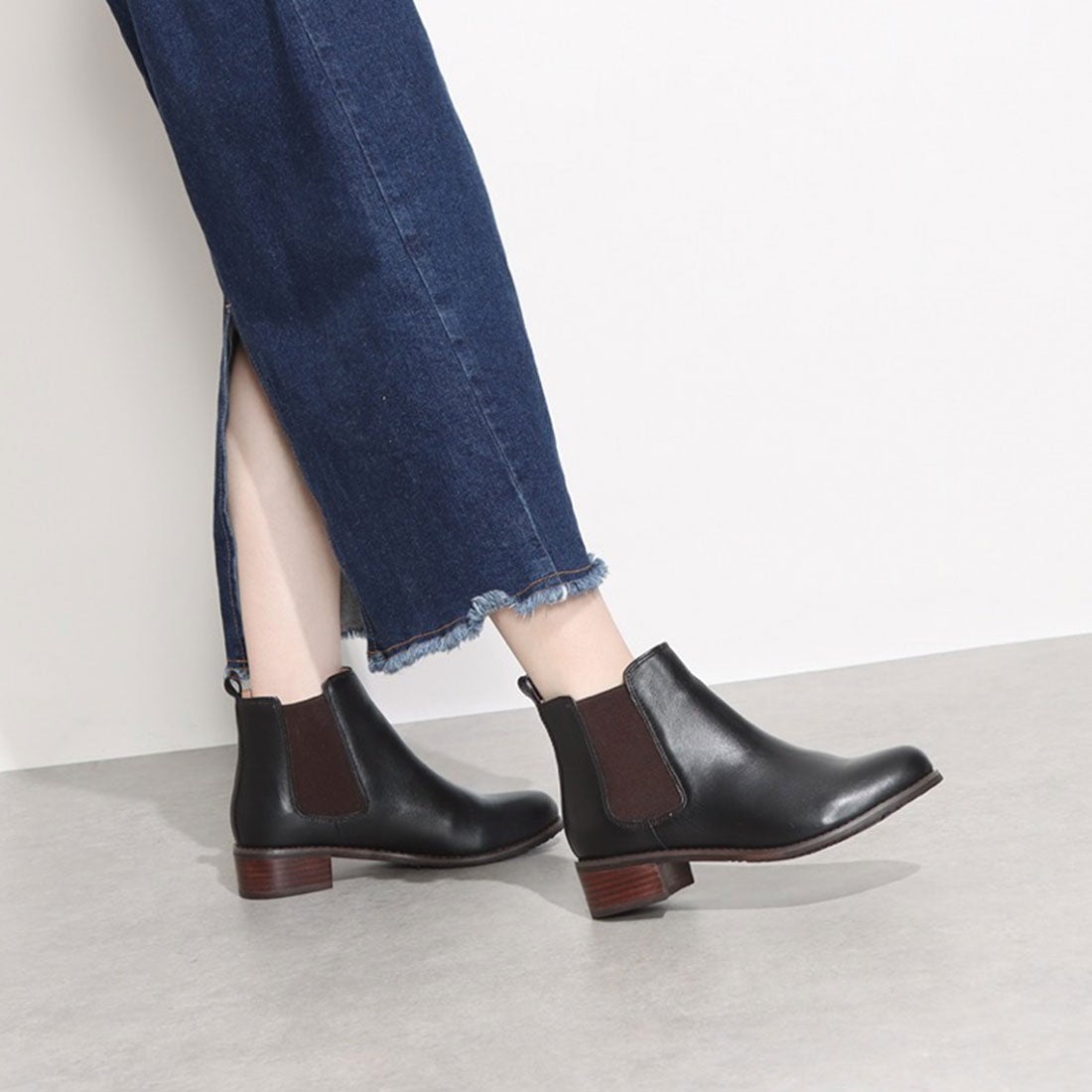 本革サイドゴアショートブーツ （キャメル） -YOSUKE U・S・A