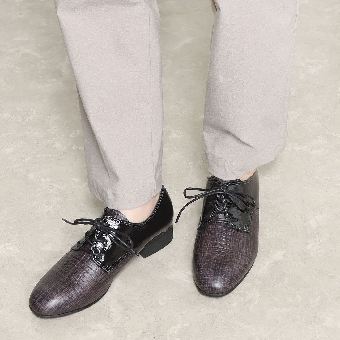本革レースアップシューズ （ブラックエナメル） -YOSUKE U・S
