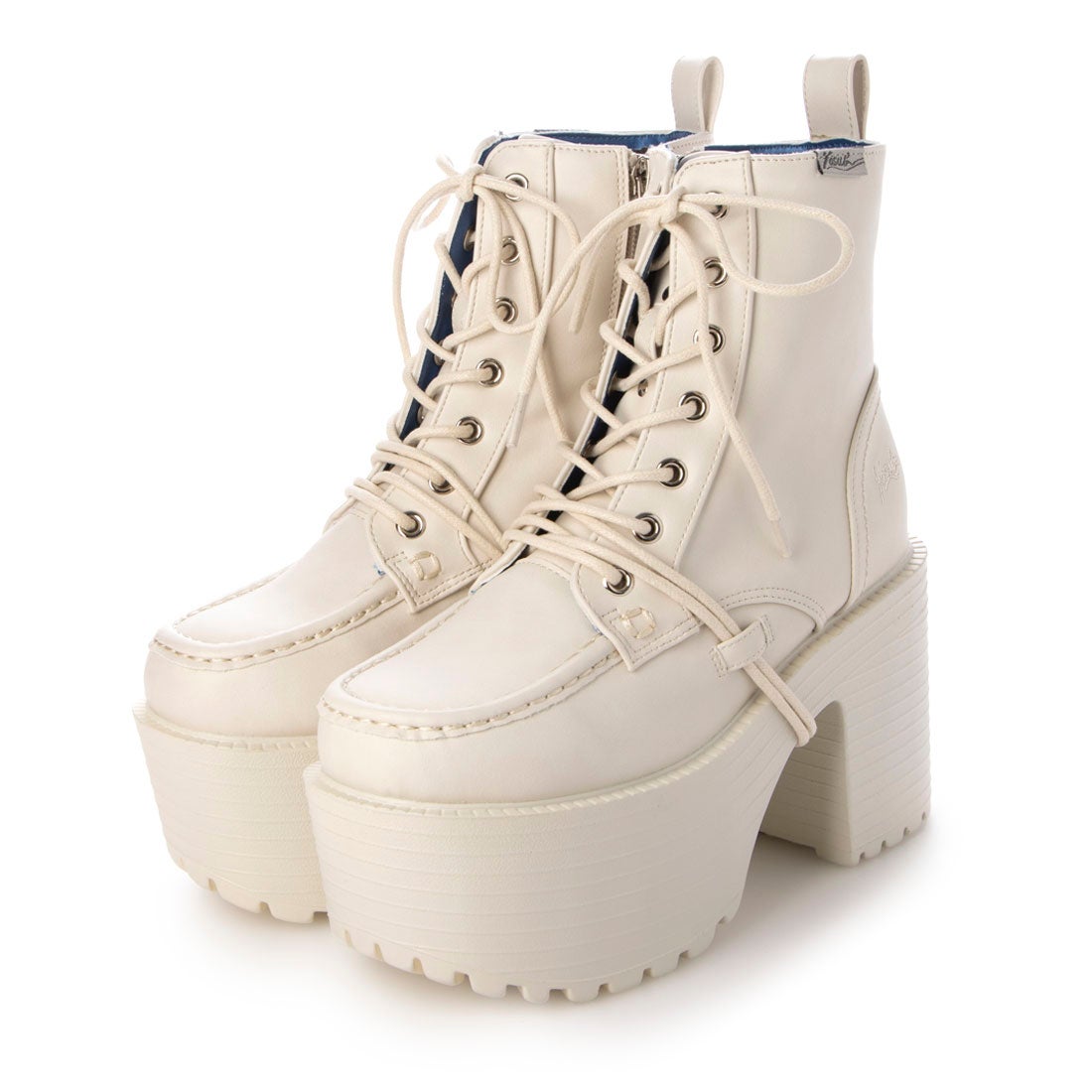厚底レースアップブーツ （アイボリー） -YOSUKE U・S・A