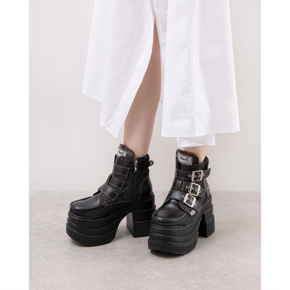 厚底ショートブーツ （ブラックグリーン） -YOSUKE U・S・A