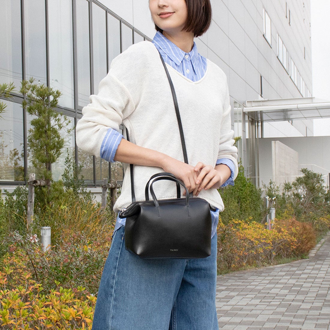 ヤーキ YAHKI ソフトダブルフェイスレザー2WAYボストンバッグ （BLACK