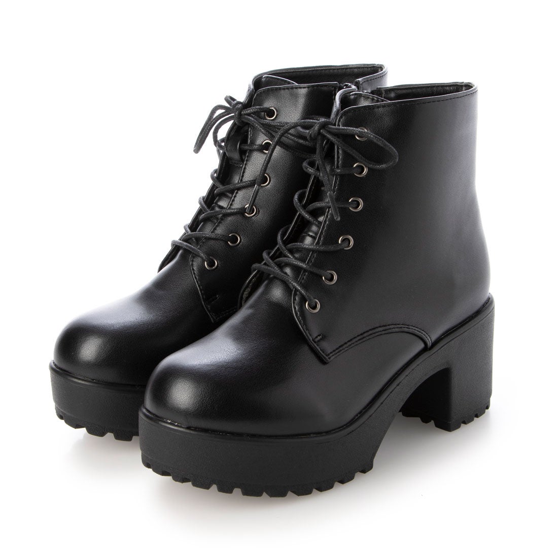 厚底レースアップショートブーツ Zipper ZP-3264 -靴＆ファッション