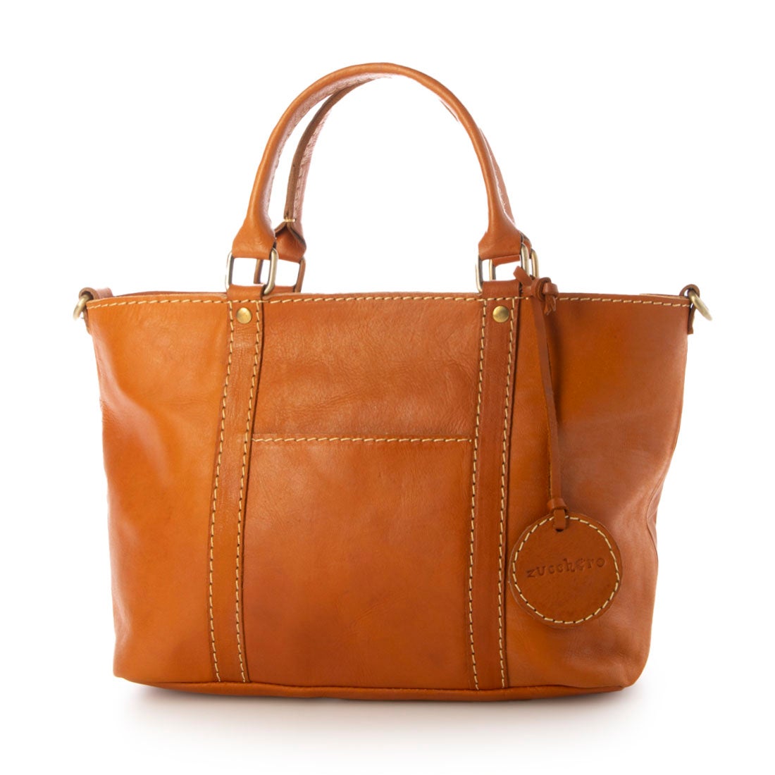 ズッケロ zucchero ステッチデザインのカウレザー2wayバッグ