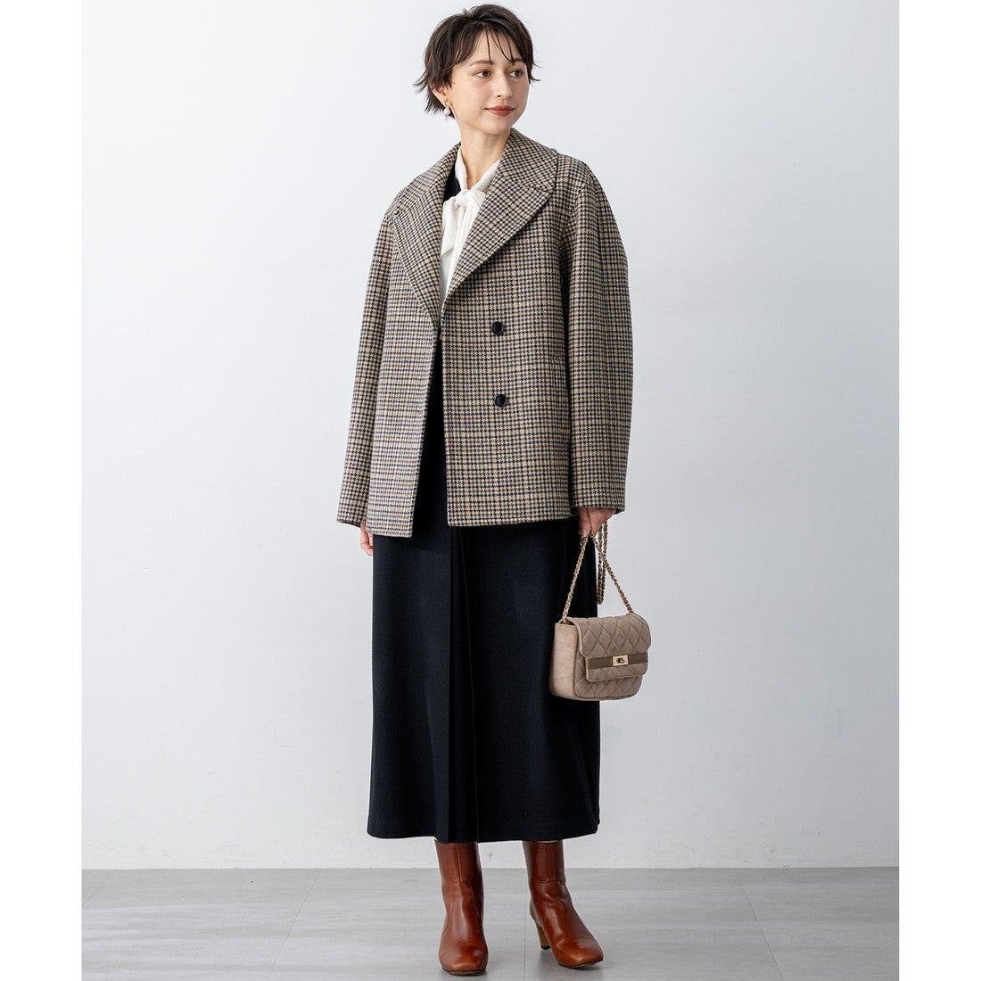 23区 スエード キルティング ショルダーバッグ （ブラウン系