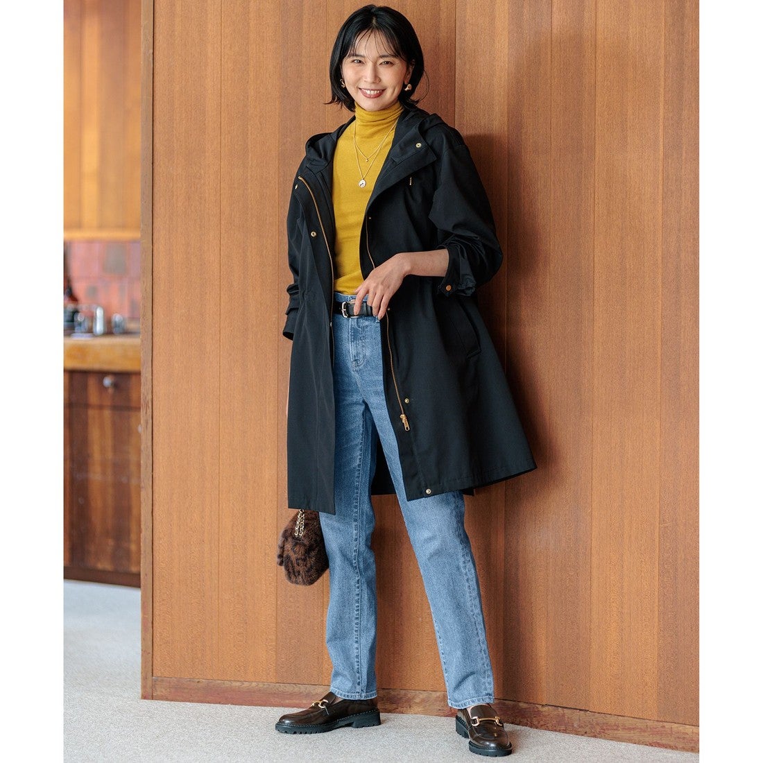 23区 【撥水加工/洗える】ライナー付き マルチウェイアウター （カーキ