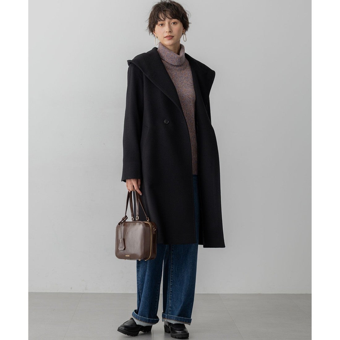 23区 【先行予約】ウールカシミヤビーバー フーデット コート （グレー