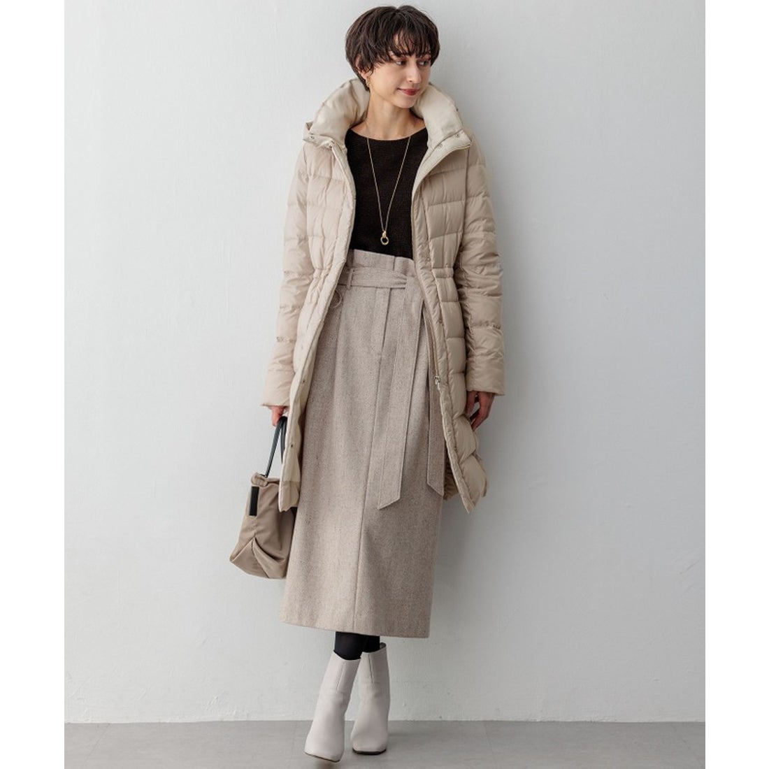 ニジュウサンク 23区 【洗える】シレータフタ ロング ダウンコート