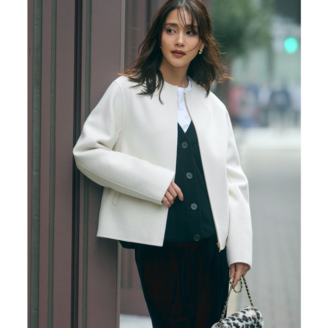 ニジュウサンク 23区 ウールリバー ショート ブルゾン （ブラック系