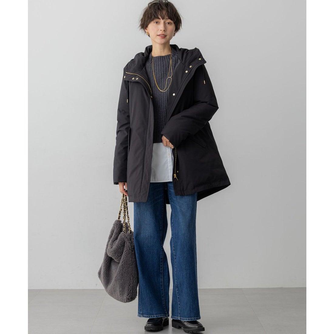 ニジュウサンク 23区 【一部店舗限定/撥水加工】ミリタリー フーデット