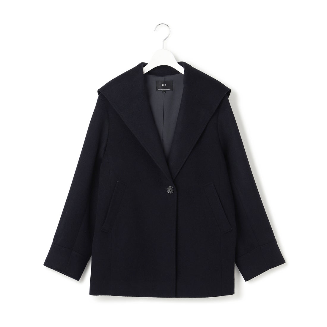 23区 ウールカシミヤビーバー フード付き ショートコート （ベージュ系