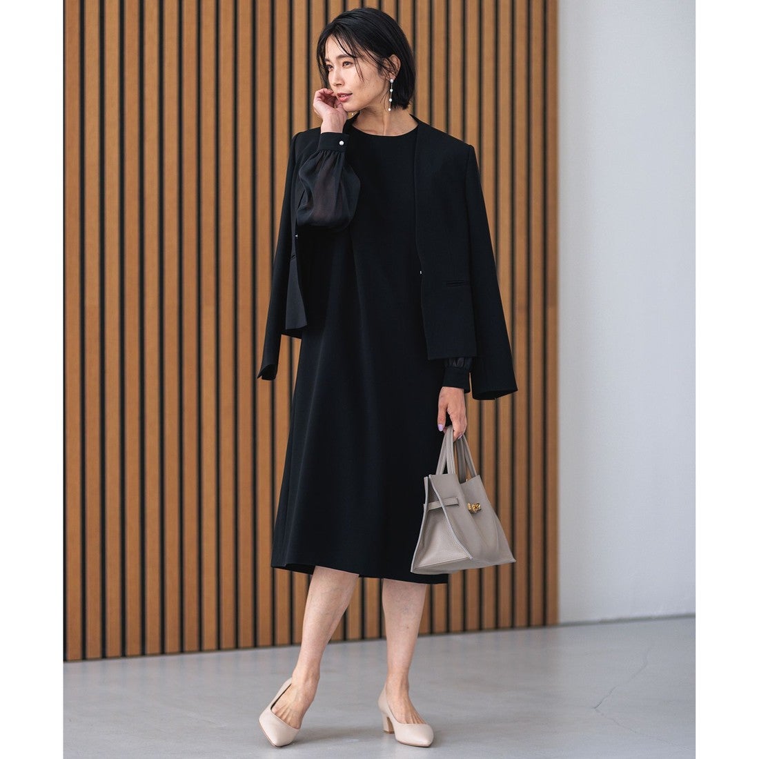 23区 【洗える】トリアセダブルジョーゼット シフォンスリーブ