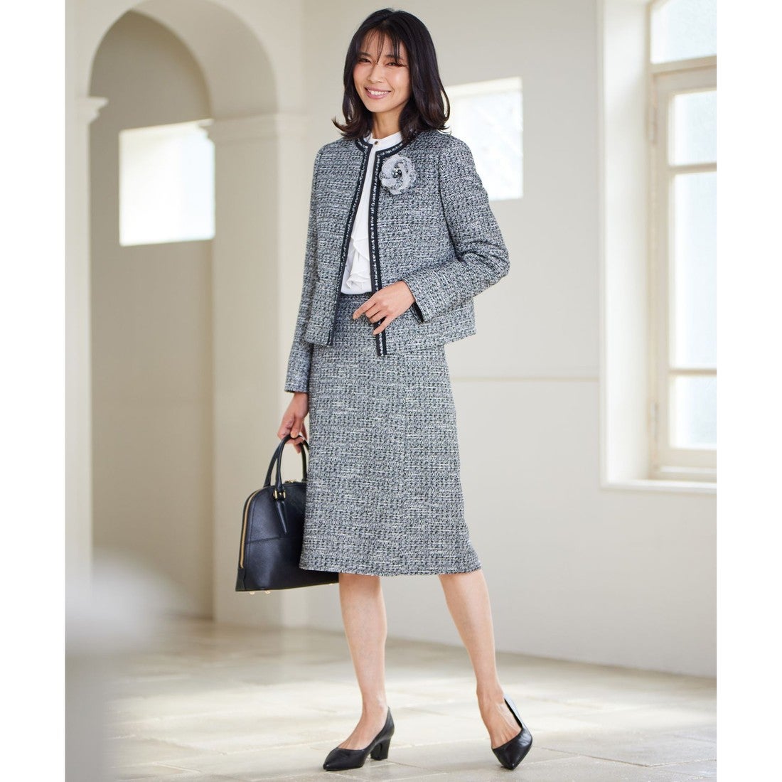 23区（大きいサイズ） 【洗える】ジョーゼットフリル ブラウス