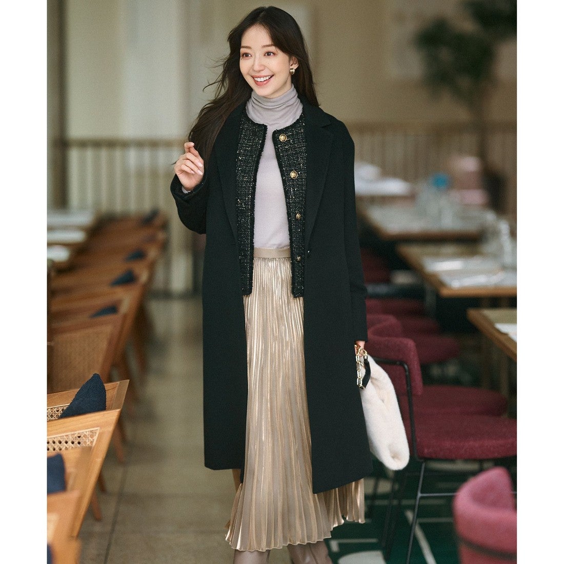 23区（大きいサイズ） 【滝沢眞規子さん着用】GIOLICA ボタン ツイード